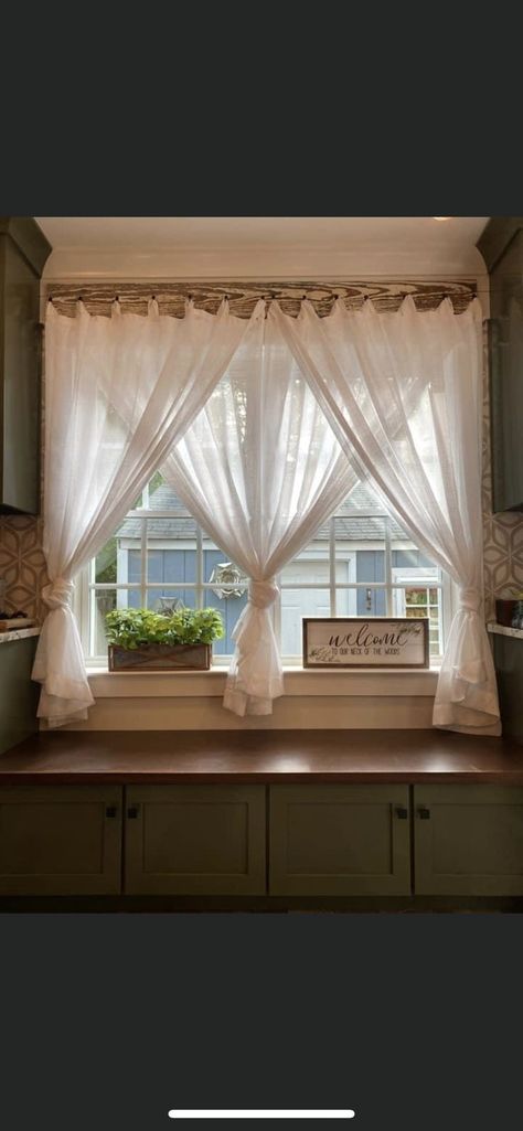 Half Door Curtains, Farm Curtains Farmhouse Style, Kitchen Curtains Above Sink Target, Curtain Styles For Small Windows, Country Windows Ideas, Curtain Ideas For Living Room Farmhouse, Farmhouse Dining Room Curtain Ideas, Country Curtains Farmhouse Style Kitchen, Long Kitchen Curtains