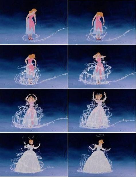 Cinderella's dress transformation was Walt Disney's favorite piece of animation. Cinderella Transformation, Dress Transformation, Cinderella Aesthetic, Cinderella 1950, Flashback Friday, A Cinderella Story, Cinderella Disney, Cinderella Story, Disney Cinderella