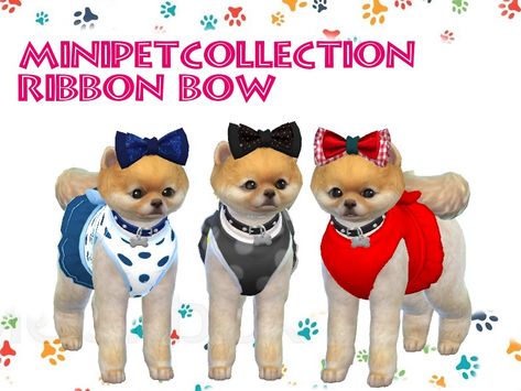 Ribbon Bow for any occasion. Found in TSR Category 'Sims 4 Dogs Accessories' Sims 4 Pet Cc, Sims 4 Pets Mod, Sims Pets, Dogs Accessories, The Sims 4 Pc, Puppy Bowls, Sims 4 Cc And Mods, The Sims 4 Packs, Cc Sims4