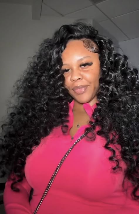 #follow #hairgoals #hair #hairstyles #beautyblog #curls #blogging #blogger #blog Deep Wave With Wand Curls, Curly Wig Hairstyles, Curly Sew In Weave, Curly Bundles, Curly Weaves, Quick Weave Hairstyles, Human Hair Bundles, Slick Hairstyles, Dope Hairstyles