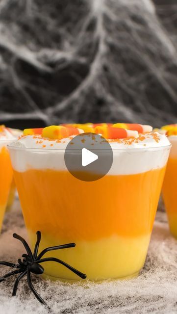 Britni V | Play Party Plan on Instagram: "Are you “pudding” this on the table at your next party? 🍬🌽🎃

Comment “candy corn” for this treat idea right to your DMs! Or visit https://www.playpartyplan.com/easy-candy-corn-pudding-cups/ for the full recipe 

#candycorn #halloweendesserts #easydesserts #partyfoodideas #falltreats #halloweenparty🎃 #partyfood" Easy Candy, Corn Pudding, Pudding Cups, Party Plan, Halloween Desserts, Halloween Food For Party, Fall Treats, Halloween Food, Halloween Recipes