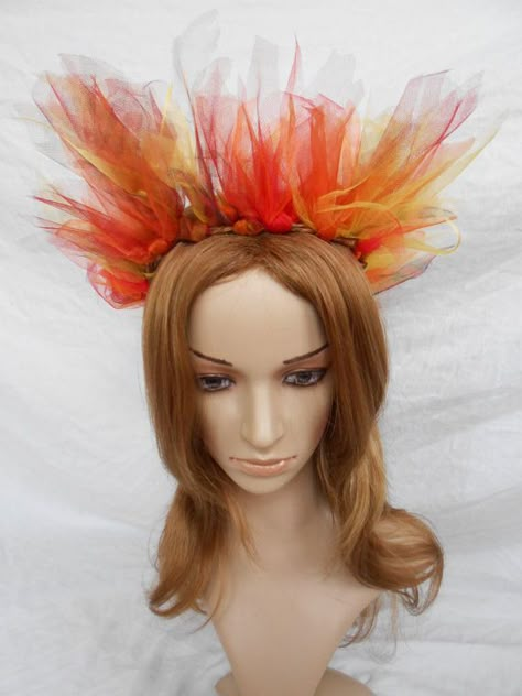 Fire Flame Costume, Fire Crown Diy, Fire Fairy Costume, Fire Headband, Fire Headpiece, Flame Crown, Halloween Devil Costume, Concert Costumes, Goddess Headband