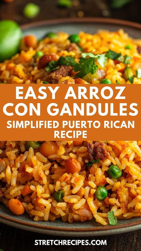 Ready to spice up your weeknight dinner? Arroz con Gandules brings the taste of Puerto Rico straight to your kitchen! Save this pin and visit our blog for the best arroz con gandules Puerto Rican recipe. Arroz Con Gandules Puerto Rican Recipe, Arroz Con Gandules Puerto Rican, Puerto Rican Recipes Rice, Arroz Con Gandules Recipe, Puerto Rican Recipe, Puerto Rican Rice, Best Rice Recipe, Traditional Spanish Recipes, Best Rice