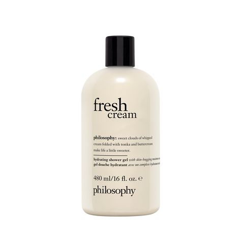 philosophy hydrating shower gel fresh cream, 480ml (16oz) Philosophy Shower Gel, Philosophy Fresh Cream, Skin Care Hacks, Vanilla Birthday Cake, Mint Lemonade, Roses Gift, Girly Makeup, Dream Wishlist, Creamy Caramel