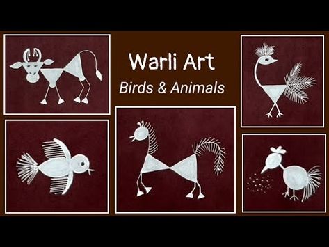 (4) Warli art painting for beginners | Warli Art Drawing | Warli Animals | @TinyPrintsArt - YouTube Warli Animals, Warli Art Drawing, Warli Art For Beginners, Warli Art Painting, Birds Drawing, Worli Painting, Warli Art, Art For Beginners, Drawing Animals