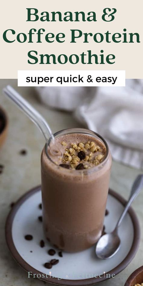 Yogurt Smoothies Healthy Breakfast, Coffee Protien Smoothies Recipes, Easy Morning Protein Shakes, Coffee Smoothie With Yogurt, Smoothies No Protein Powder, Easy Smoothie Recipes With Yogurt, Healthy Smoothies With Greek Yogurt, Pea Protein Powder Smoothie Recipes, Protein Smoothie With Yogurt