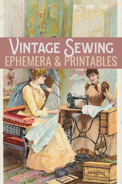 Ephemera Printables, Sewing Ephemera, Vintage Sewing Books, Journal Printables Free, Vintage Sewing Patterns Free, Colorful Hairstyles, Themed Journal, Etiquette Vintage, Free Vintage Printables