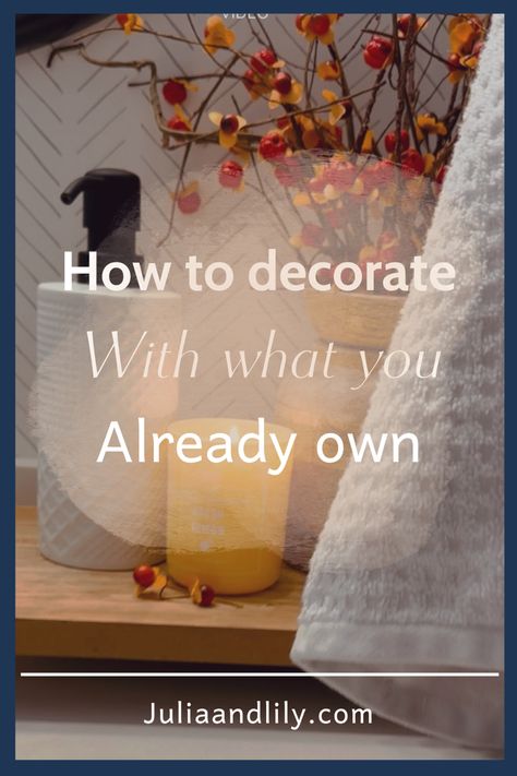 Don’t get me wrong, some of the homes I see on social media are stunning, but unless I have tens of thousands of dollars, my house is not going to look like that anytime soon. That is why I am here talking about how to love your ordinary house by using these tips to decorating with what you already have. #budgetdecorating #diydecorating #decoratingideas #diyideas #decoratingonabudget #decoratinghacks How To Group Decor Items, Decorate With What You Have, Using What You Have Decorating, Home Decorating Tips, What Is My Decorating Style, Use What You Have Decorating, Ordinary House, Interior Door Knobs, Oak Kitchen Cabinets