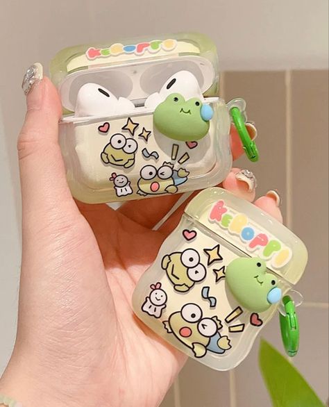 Cute Frog Case For AirPods 3 Cartoon Case for AirPods 2 Pro Keroppi Phone Case, 3 Cartoon, Airpods 2, Animal Phone Cases, Iphone Cases Cute, Airpods 3, Cute Frog, Cute Frogs, Cute Animals