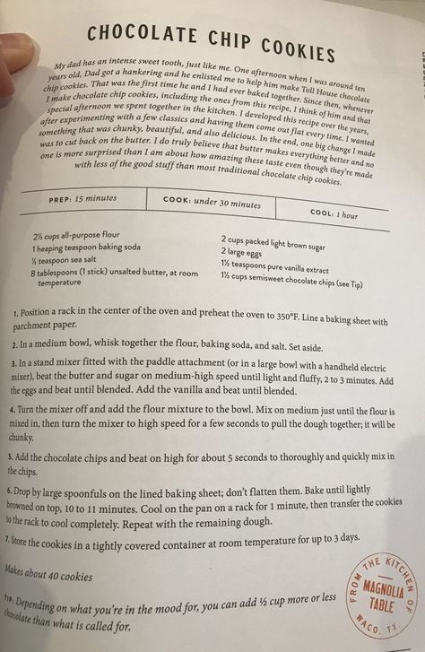 Chocolate Chip Cookies Magnolia, Magnolia Chocolate Chip Cookie Recipe, Magnolia Cookie Recipe, Joanna Gaines Cheesecake Recipe, Magnolia Bakery Chocolate Chip Cookies, Chocolate Chip Cookies Joanna Gaines, Magnolia Chocolate Chip Cookies, Magnolia Table Desserts, Joanna Gaines Christmas Recipes