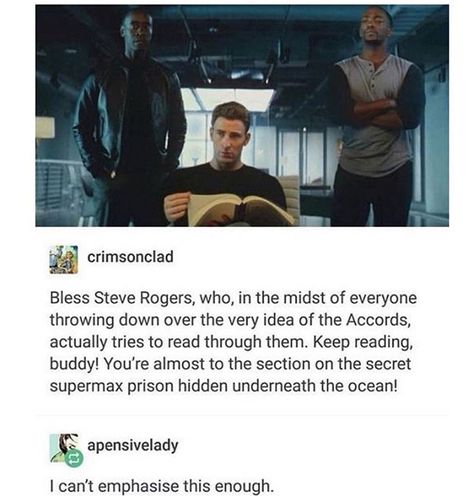 Always read the fine print Stucky X Reader, Sokovia Accords, Supermax Prison, Lego Avengers, Greatest Generation, Team Cap, Dc Memes, Dc Movies, Marvel Jokes