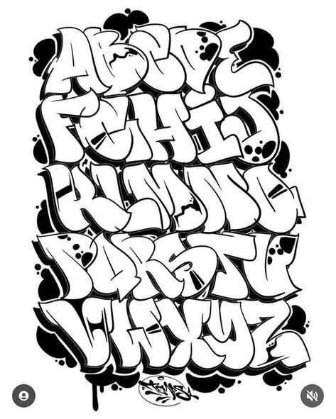 Tutorial De Graffiti-tipos De Letras AA3 Fonts And Calligraphy, Graffiti Alphabet Styles, Tattoo Lettering Alphabet, Graffiti Art Letters, Graffiti Wildstyle, Lettering Styles Alphabet, Graffiti Text, Graffiti Words, Graffiti Lettering Fonts