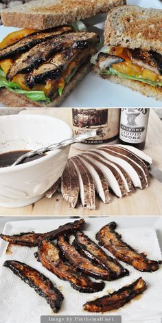 Delicious Vegan BLT (the B is some smoky maple portobello bacon!) Gross Meme, Vegan Blt, Mushroom Bacon, Bacon Recipe, Vegan Bacon, Tofu Scramble, Vegan Sandwich, Portobello Mushroom, Idee Pasto Sano