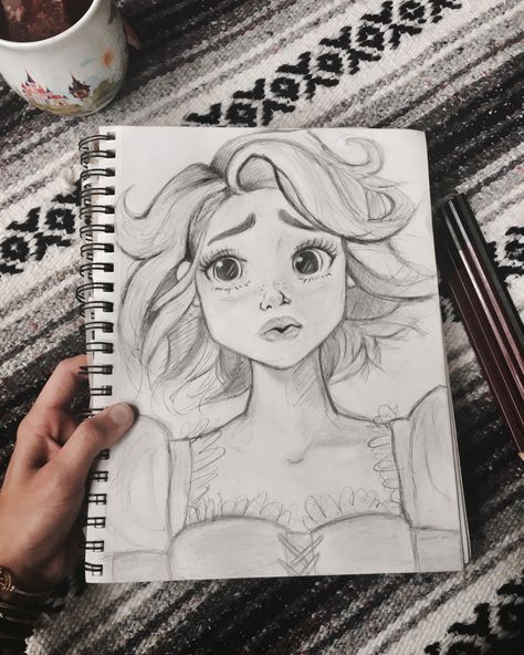 Drawing by Danielle Ellice Baney // Insta post by @danielle_baney •Lights will guide you home.• I just love drawing Rapunzel. And I love this scene, it is when she sees her parents for the first time. Rapunzel is filled with so much emotion, so I wanted to draw her and capture just some of the emotions she was feeling. It's just one of the many beautiful scenes in that movie. #tangled #rapunzel Desniy Drawings, Tangled Drawings Rapunzel, Disney Drawings Rapunzel, Rupanzel Drawing Pencil, Rapunzel Drawing Sketch, Drawing Emotions Feelings, Tangled Rapunzel Drawing, Tangled Sketches, Rapunzel Drawings