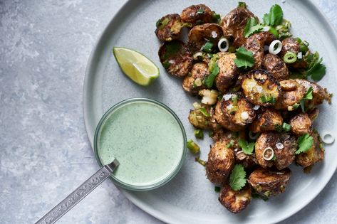 Dishoom's Gunpowder Potatoes recipe Gunpowder Potatoes, Pineapple Fried Rice Recipe, Salmon Fish Cakes, Panzanella Recipe, Fish Cakes Recipe, Potato Side Dish, Bubble And Squeak, Tikka Recipe, Kimchi Recipe