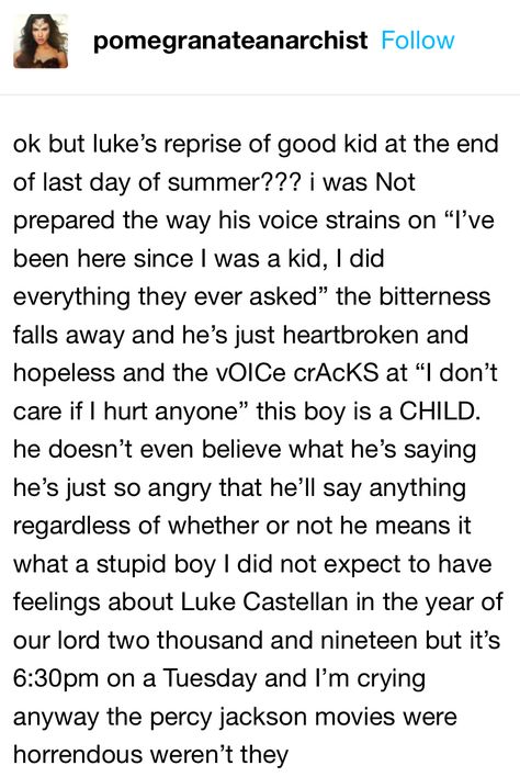 Percy Jackson And The Lightning Thief Musical, Pjo Musical, Tlt Musical, Dark Percy, The Lightning Thief Musical, Percy Jackson Musical, Luke Castellan, Thalia Grace, Percy Jackson Head Canon