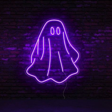 Ghost Neon Sign Neon Art, Neon Lights, Halloween Ghost, Led Neon, Neon Sign, Art Decor, Ghost, Neon, Bedroom