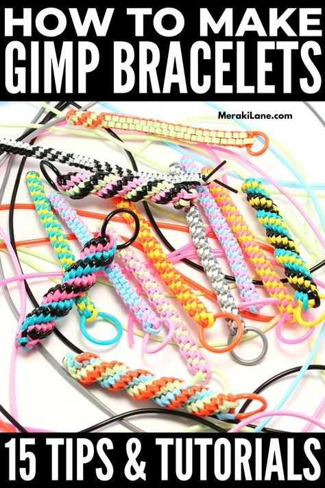 Lanyard Weaving, Boondoggle Patterns Tutorials, Boondoggle Patterns, Gimp Patterns, Lanyard Patterns, Plastic Lace Crafts, Gimp Bracelets, Lanyard Tutorial, Lanyard Crafts