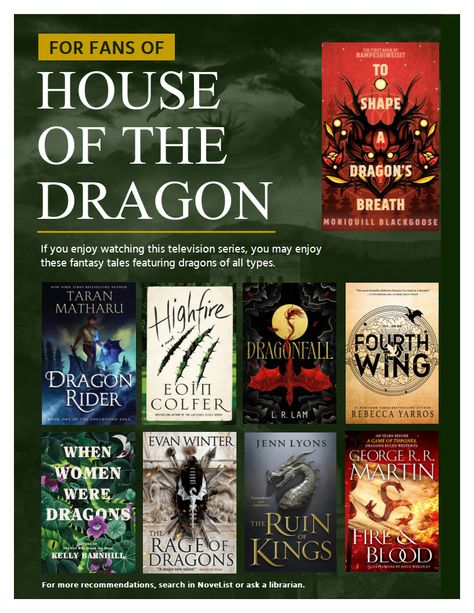 For+Fans+of+House+of+Dragons+Book+Flyer,+Dragon+Scene Wild Fantasy List, Dragon Scene, Dragon Books, Dark Fantasy Book, Reading List Challenge, Ya Fantasy Books, Fantasy Reads, Fantasy Romance Books, List Challenges