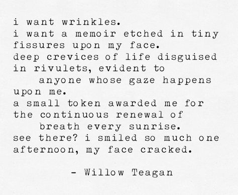 “Wrinkles” #poem #poetry #writtenword #typewriter #words #writer #writing #poet #quotes #aging #growingold #growth #wrinkles Quotes About Wrinkles, Poems About Aging, Wrinkles Quotes, Spilled Ink, Poet Quotes, Lovely Quotes, 365 Project, Growth Quotes, Quotes Aesthetic