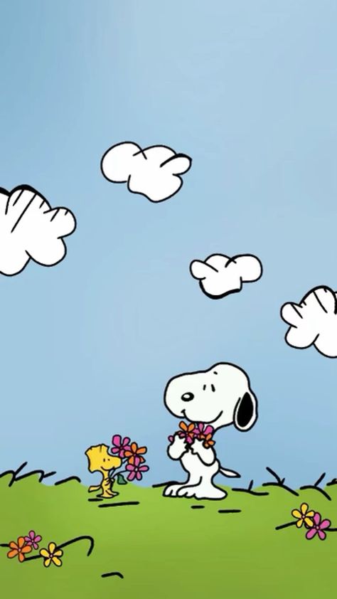 Snoopy And Woodstock Painting, Snoopy Summer Wallpaper Iphone, Snoopy Senior Parking Spot, Snoopy Wallpaper Spring, Matching Snoopy Wallpaper, Cute Wall Drawings, Summer Snoopy Wallpaper, Snoopy Scene, Snoopy Hiking