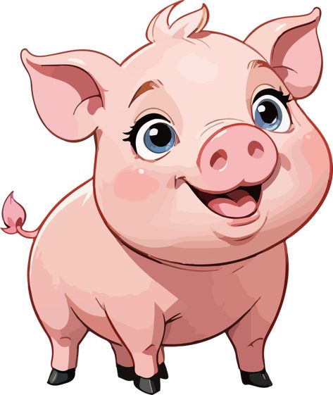 AI generated Cute Pig Cartoon Mascot Pig Standing Up Drawing, Pig Cute Drawing, Pig Cartoon Drawing, Pig Face Drawing, Cute Pig Cartoon, Dnd Animals, Pig Graphic, Pig Clipart, Pig Png