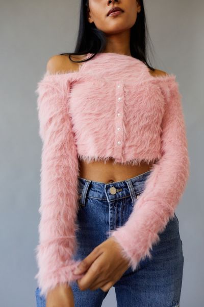 Aliyah Core, Coquette Clothing, Fuzzy Top, Core Outfits, Fuzzy Cardigan, Pink Fits, Soft Cardigan, Fur Fashion, Softest Sweater