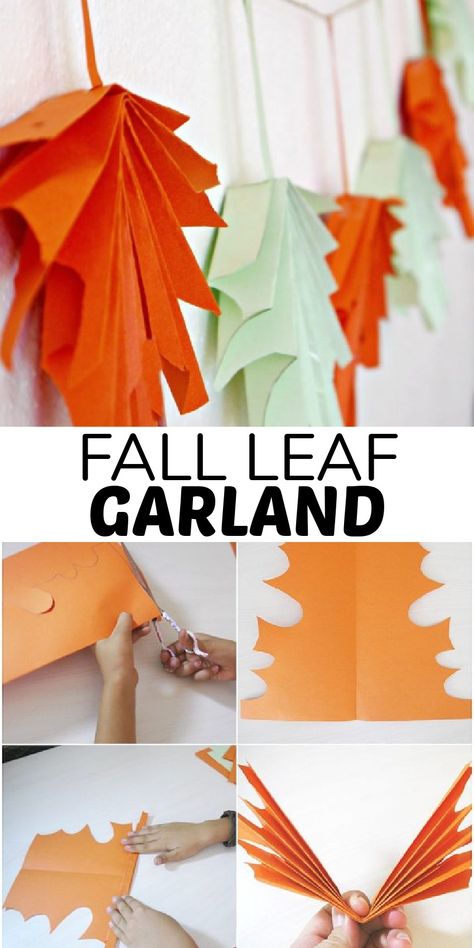 Easy Fall Diy Decorations, Fall Hanging Decorations For Classroom, Fall Dance Middle School, Fall Garland Diy Kids, Thanksgiving Craft Construction Paper, Autumn Class Decorations, Fall Decor Paper Crafts, Fall Decoration Crafts For Kids, Easy Fall Classroom Decorations