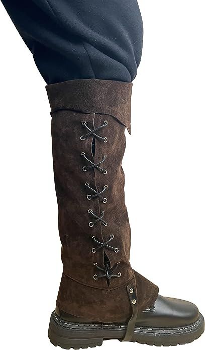 Amazon.com: FORNYIN Pirate Boots Cover Knee High Steampunk Boots Faux Leather Medieval Pirate Boot Covers Spats Leg Guards Renaissance Costume Accessories for Halloween Brown : Clothing, Shoes & Jewelry Medieval Pirate, Medieval Boots, Steampunk Boots, Pirate Boots, Brown Clothing, Oc Board, Boot Covers, Steampunk Costume, Black Clothing