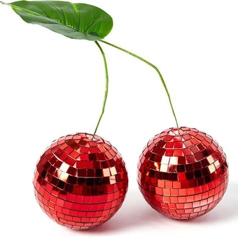 Disco Balls Decor, Cherry Disco Ball, Cherry Disco, Disco Ball Decor, 70s Theme Party, Club Stage, Disco Ball Light, Dj Club, Disco Party Decorations