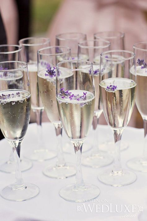 Lavender Champagne, Bridal Shower Champagne, Summertime Wedding, Lavender Bridesmaid, West Coast Wedding, Wedding Cocktail Party, Unique Cocktails, Custom Cocktails, Blush Bridal