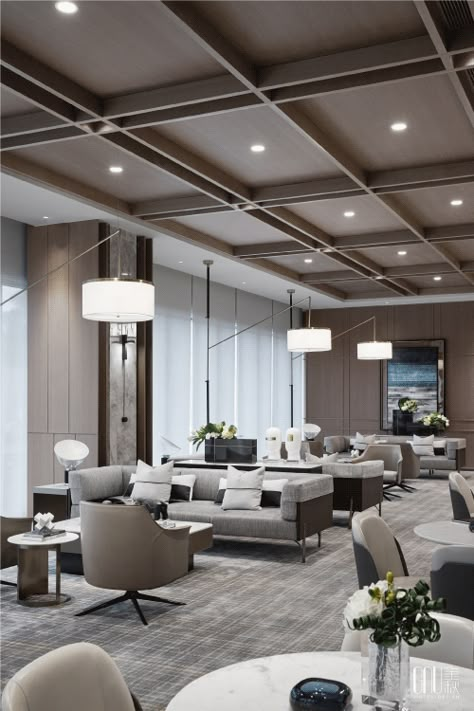 Executive Lounge, Ceiling Details, Lobby Interior Design, Lounge Interiors, Interior Ceiling Design, Interior Ceiling, Design Café, Office Lobby, Lobby Lounge