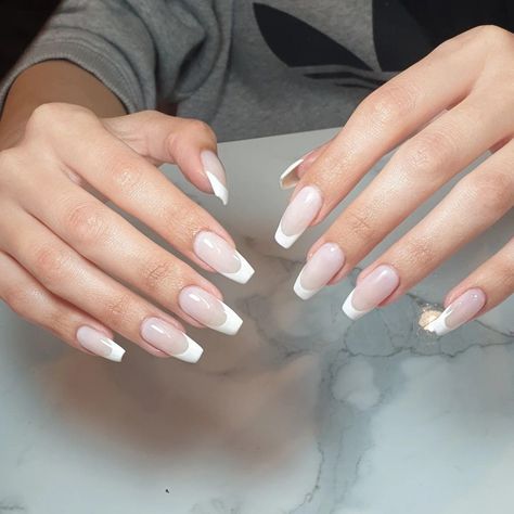 French Tip Gel Nails, Baby Boomers Nails, Gel Overlay, Goth Nails, Simple Gel Nails, Casual Nails, Classy Acrylic Nails, Pretty Nail Art Designs, Nails Prom