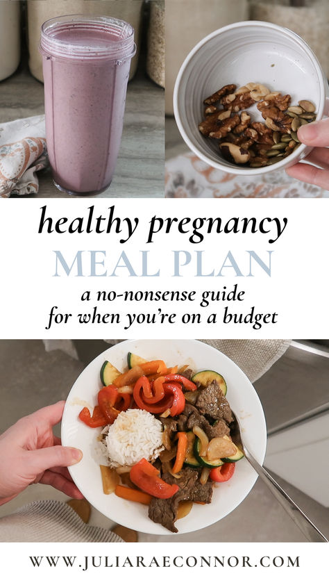 Healthy pregnancy meal plan on a budget! Healthy Pregnant Meals, Meal Prep Ideas For Pregnant Women, Second Trimester Dinner Ideas, First Trimester Nutrition, Pregnancy Meals Healthy, Easy First Trimester Meals, Healthy Meals During Pregnancy, Healthy Snacks During Pregnancy, Pregnancy Lunch Meal Prep