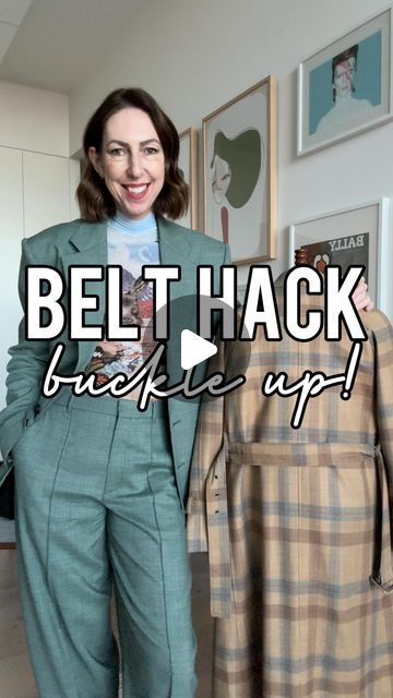 SALLY MACKINNON - Melbourne Stylist on Instagram: "Trust me on this one, it’s a game changer!
You can do this with any belted coat or jacket. Perfect for your mid-lightweight trenches that you wear all year round (and don’t often do up) and your winter coats INCLUDING your wrap or robe coats if they’ve got belt loops 🧥 

I actually did this with my client today when I noticed her trench belt was about to fall off! There’s nothing worse than losing the belt from your favourite coat right? 

Not only is this hack great for securing your belt, it’s also a great trick to ‘remove’ any excess fabric from the front of coats ~ something many women experience. 

I hope my stylist hack works for you x

Melbourne stylist. Winter coats. Style hack." Wrap Jackets For Women, Belt Over Cardigan Outfit, Belted Coat Outfit, Wrap Coat Outfit, How To Wear Belts, Coat Belt, Clothes Hacks, Belted Sweater, Over 60 Fashion