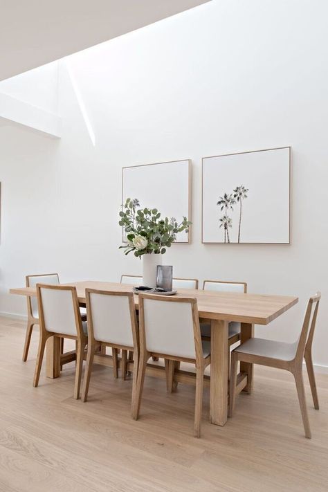 What’s Your Interior Design Style: A Breakdown of Styles — CQ Interiors White Dining Room Decor, White Chairs, Minimalist Dining Room, White Dining Room, Small Kitchens, Casa Vintage, Dining Room Wall Decor, Dining Room Inspiration, Dining Room Walls