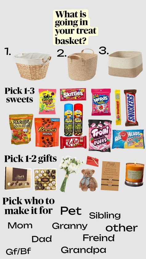 Make a treat basket for your special one! #Basket #Treat #loved1 Treat Basket, Special One, Mini Bar, A Blanket, Your Special, Baskets, Snacks, Gifts, Pins