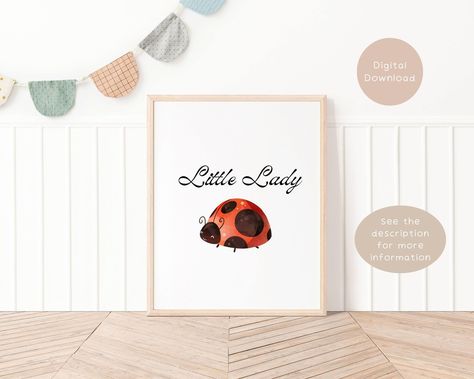 Insect Nursery Theme, Ladybug Baby, Ladybug Room Decor, Ladybug Nursery Baby Girl, Ladybug Nursery Target, Ladybug Nursery, Girls Room Wall Decor, Flying Insects, New Print