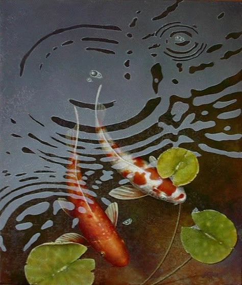 Karp Koi, Ikan Air Tawar, Koi Painting, Art Vampire, Dengeki Daisy, Fish Artwork, Koi Art, Oil Abstract, Koi Ponds