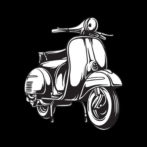 Vespa Vector, Vespa Art, Acrylic Ideas, Vespa Gts, Scooter Design, Vespa Scooters, Best Background Images, Art Black And White, Mobility Scooter