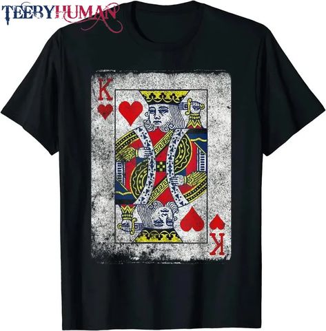 Vintage King Of Hearts Playing Cards Halloween Casino Unisex Tee Hoodie Classic T-Shirt Check more at https://teebyhuman.com/product/vintage-king-of-hearts-playing-cards-halloween-casino-unisex-tee-hoodie-classic-t-shirt/ Hearts Playing Cards, Cards Halloween, King Of Hearts, Graphic Design Inspiration, Casino, Classic T Shirts, Playing Cards, Design Inspiration, Graphic Design