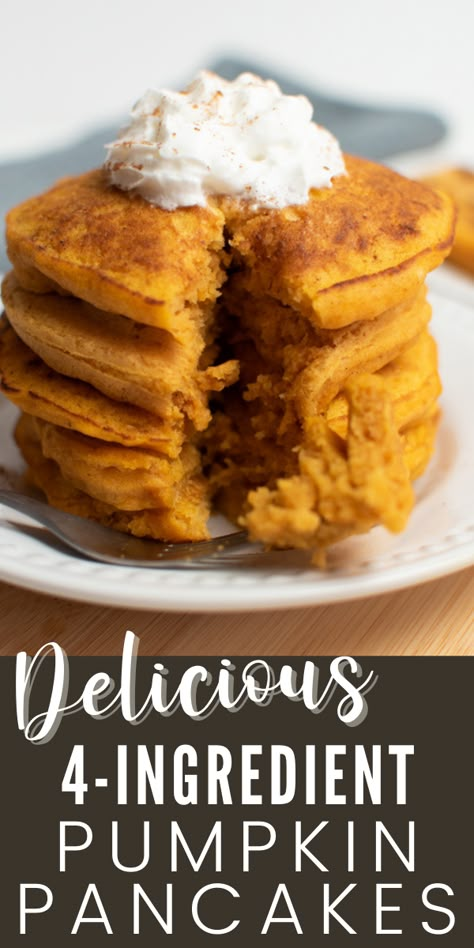 4-Ingredient Pumpkin Pancakes With Pancake Mix Saturday Meals, Pumpkin Pancake Mix, Recipe Pancakes, Fluffy Pumpkin Pancakes, Pumpkin Pancake, Autumn Favorites, Spice Pancakes, Pumpkin Food, Color Recipe