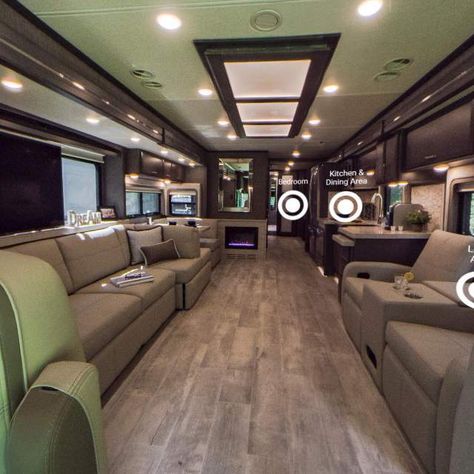 2021 Tuscany 45MX Tour Bus Interior, Mobile Home Decor, Green Siding, Luxury Campers, Motorhome Conversions, Tiny House Camper, Bus Interior, Luxury Motorhomes, Luxury Rv