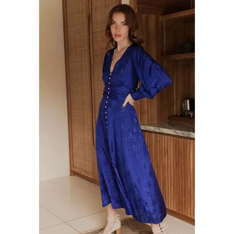 Bali ELF Wholesale Products | Buy with Free Returns on Faire.com Elf Dress, Dress Looks, Romantic Evening, Feminine Silhouette, Long Sleeve Midi, Long Sleeve Midi Dress, Pearl Buttons, Dress Plus Size, Womens Clothing Sizes