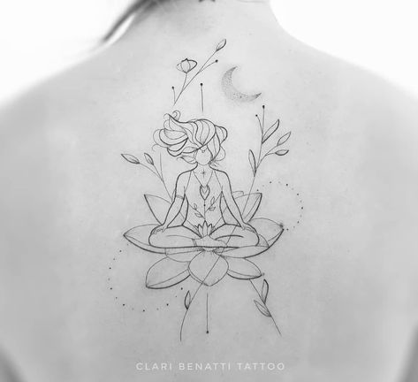 245+ Best Yoga Tattoos Designs and Ideas (2023) - TattoosBoyGirl Mother Nature Tattoos For Women, Meditate Tattoo, Spiritual Tattoos For Women Universe, Meditating Tattoo, Meditation Tattoos, Spiritual Tattoos For Women, Meditation Tattoo, Yogi Tattoo, Mantra Tattoo