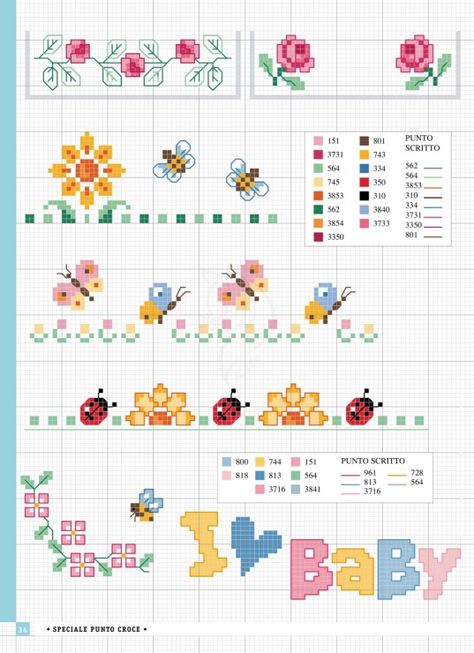 Gallery.ru / Фото #34 - Piccoli Motivi a Punto Croce Speciale 2012 2018 - Chispitas Cross Stitch Baby Patterns, New Baby Cross Stitch, Tiny Cross Stitch, Baby Cross Stitch Patterns, Cross Stitch For Kids, Butterfly Cross Stitch, Mini Cross Stitch, Baby Cross, Cross Stitch Borders