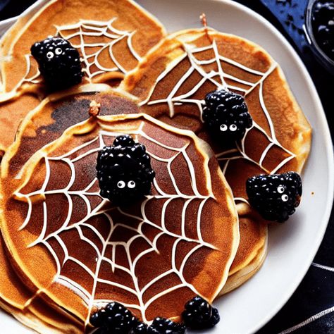 Halloween Breakfast Food, Halloween Pancakes, Halloween Breakfast, Spooky Food, Fun Halloween Food, Breakfast Idea, Halloween Snacks, Fall Baking, Halloween Recipes