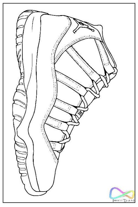 Jordan Sneakers Printable, Shoe Drawing Jordan, Jordan Shoes Coloring Pages, Jordan 11 Drawing, Jordan 4 Drawing, Air Jordan Drawing, Jordan Coloring Pages, How To Draw Jordans, Elvis Drawing