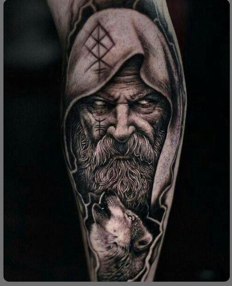 Half Sleeve Tattoos Wolf, Arm Cover Up Tattoos, Natur Tattoo Arm, Viking Tattoos For Men, Odin Tattoo, Thor Tattoo, Fenrir Tattoo, Cover Up Tattoos For Men, Viking Warrior Tattoos