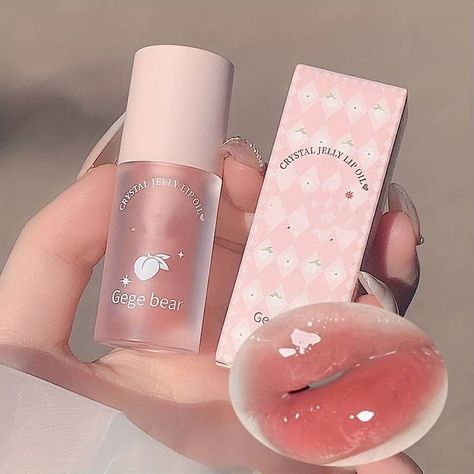 Peach Flavor Water Glow Crystal Jelly Lip Oil Moisturizing Fading Lip Lines Jelly Plumping Lip Gloss Glass Lip Valentines Day Gifts - Beauty & Health - Temu Portugal Crystal Jelly, Korean Lips, Fruit Scent, Hydrating Lip Gloss, Lip Cosmetics, Fancy Makeup, Plumping Lip Gloss, Makeup Items, Small Bottles